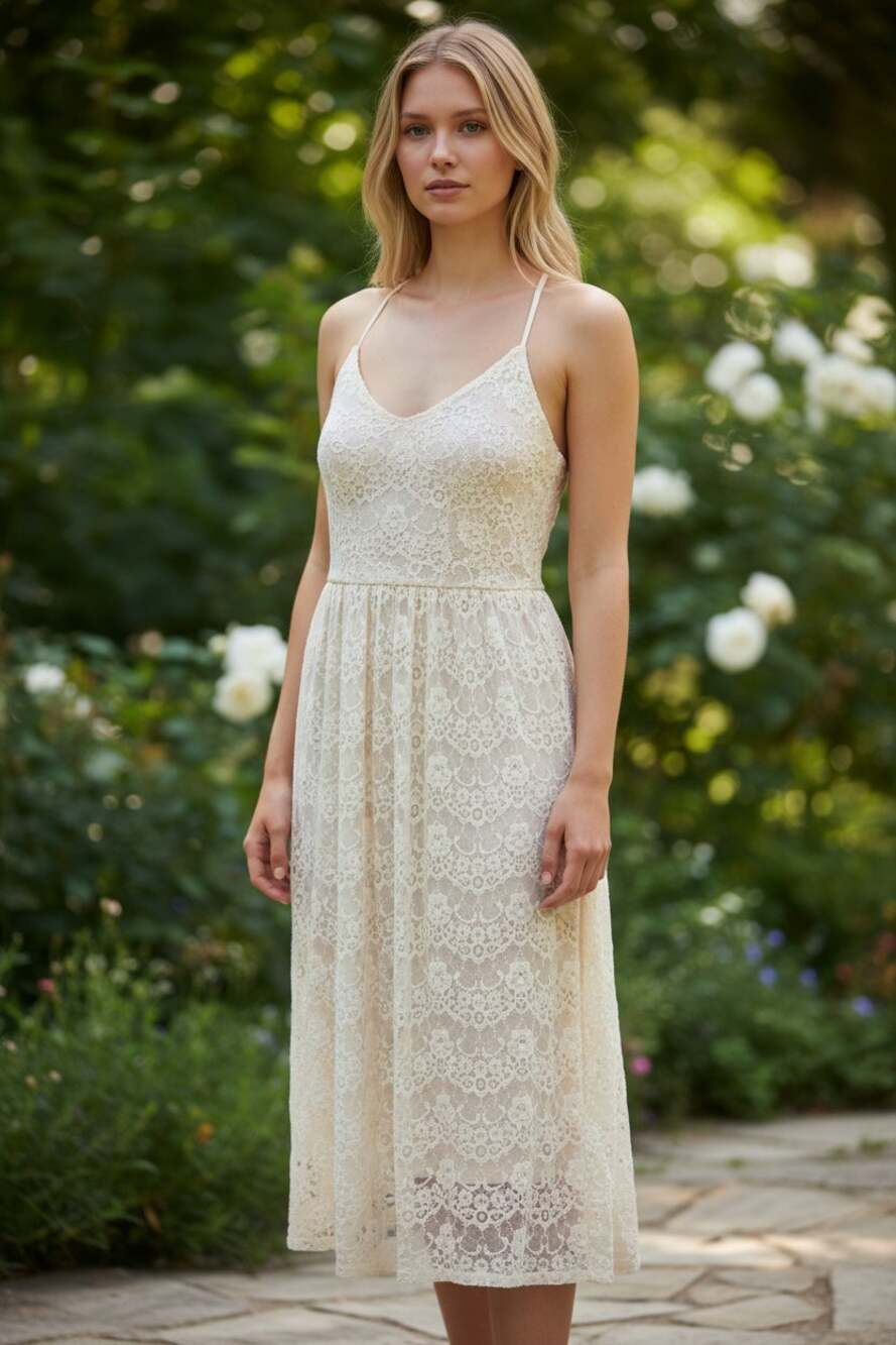 ABERCROMBIE & FITCH Cream Lace Dress Size S NEW Criss Cross Strappy